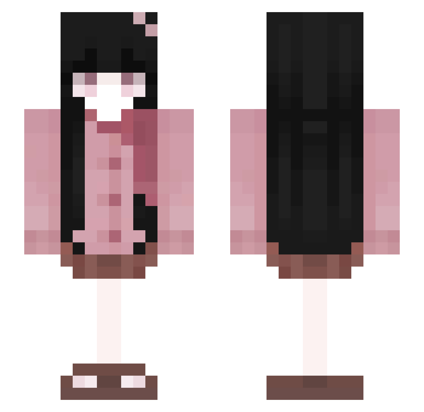 Xxd4rk_z0mbi3xX Minecraft skin, front and back view