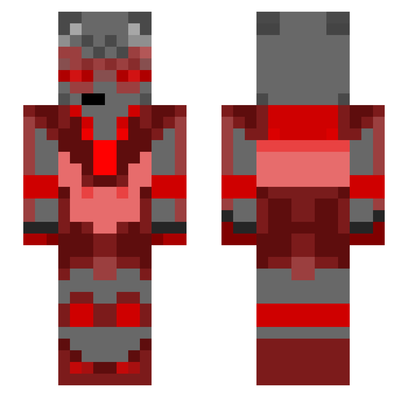 Beelzebean7 Minecraft skin, front and back view
