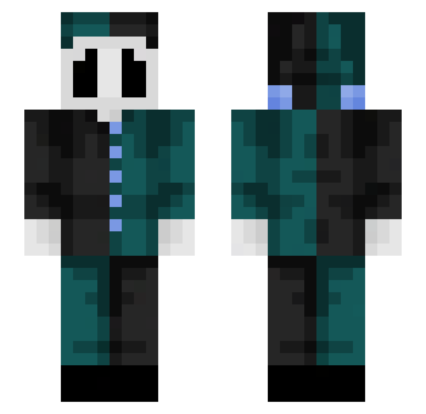 Jellotinium Minecraft skin, front and back view