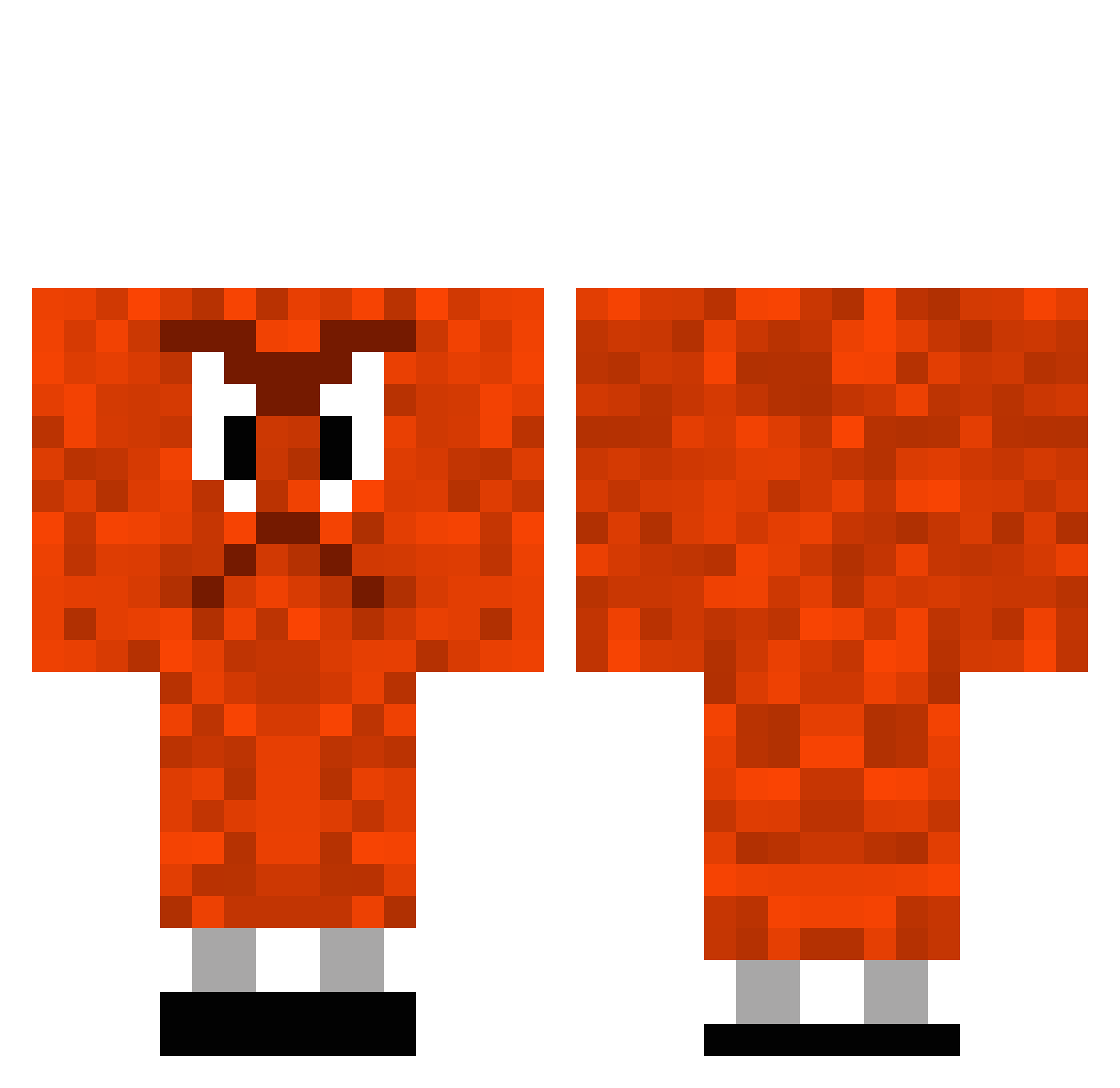 Lackwit Minecraft skin, front and back view