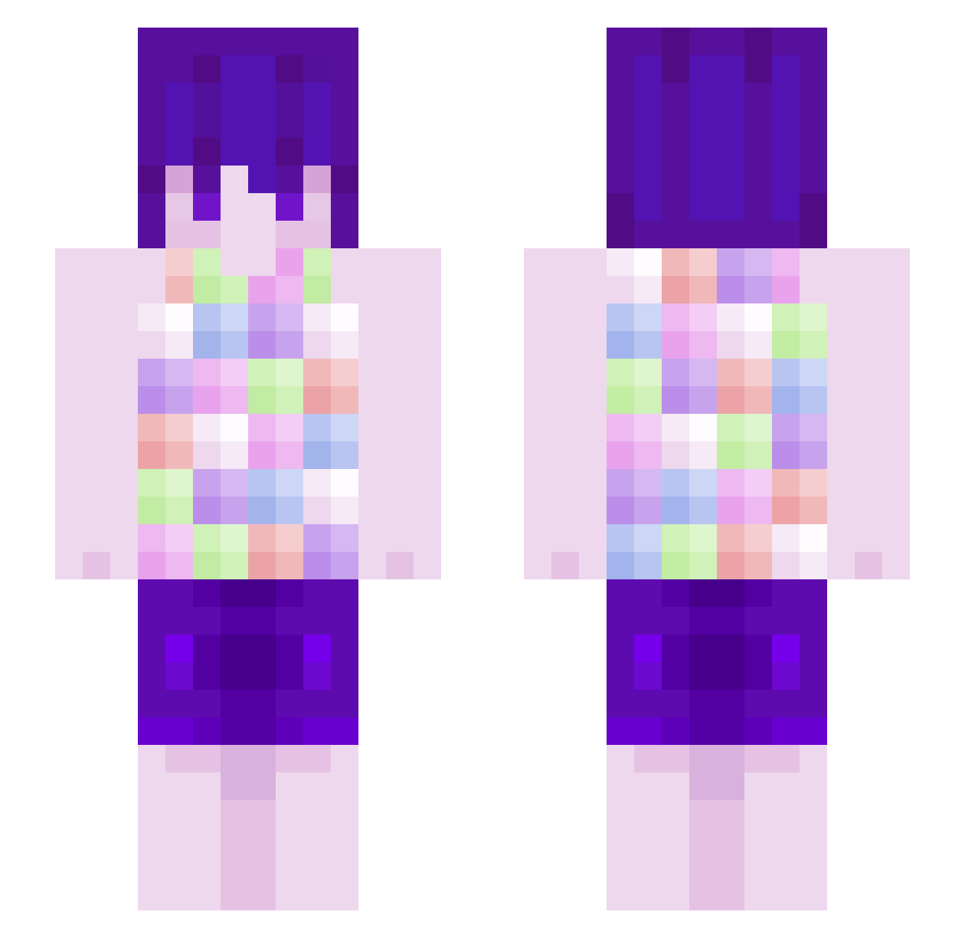 Sivinty Minecraft skin, front and back view
