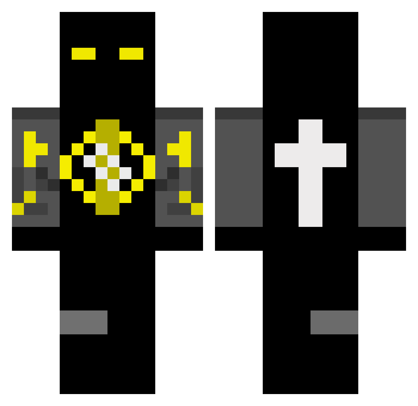 Bistungs Minecraft skin, front and back view