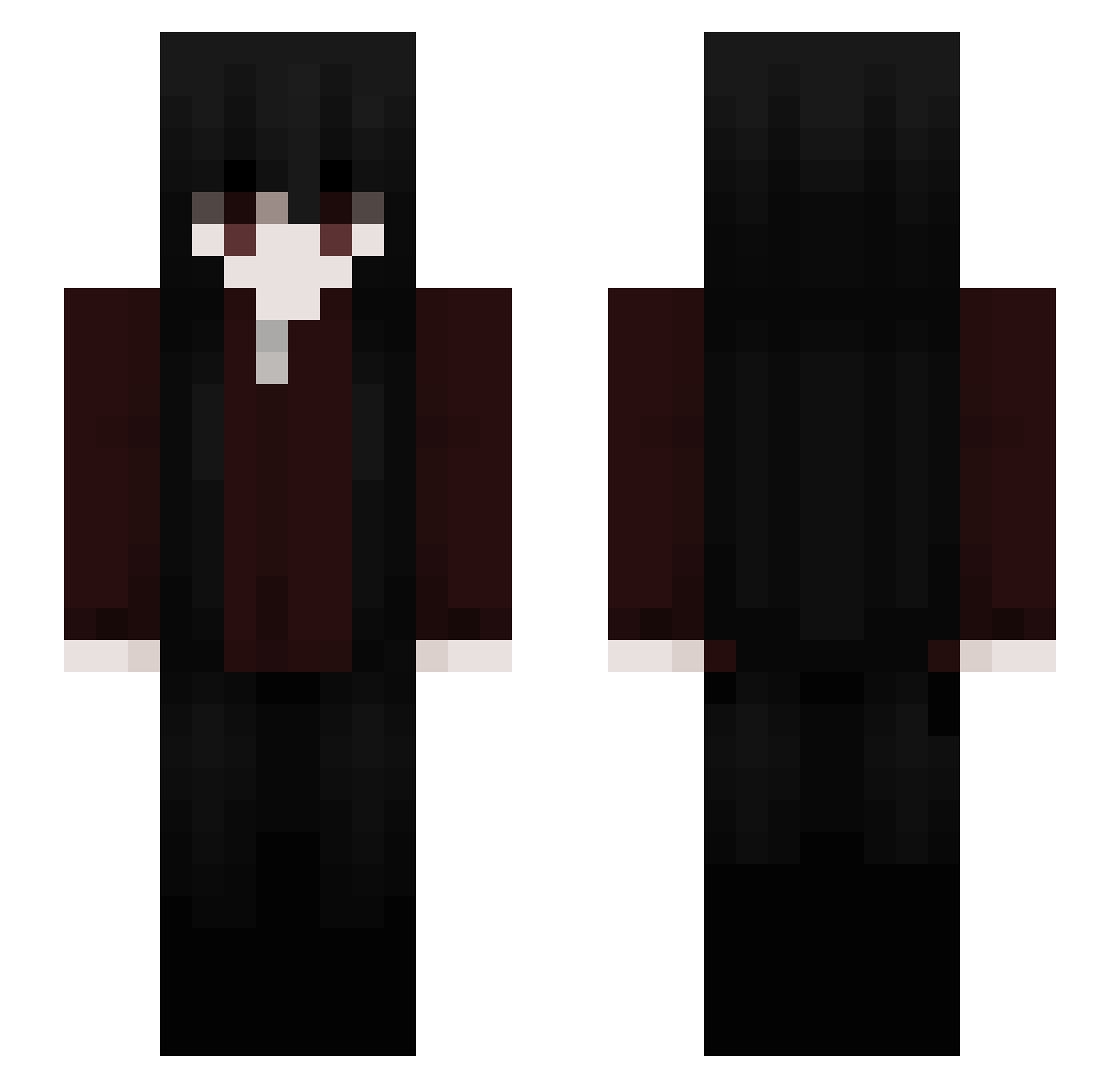 FoxMonX Minecraft skin, front and back view