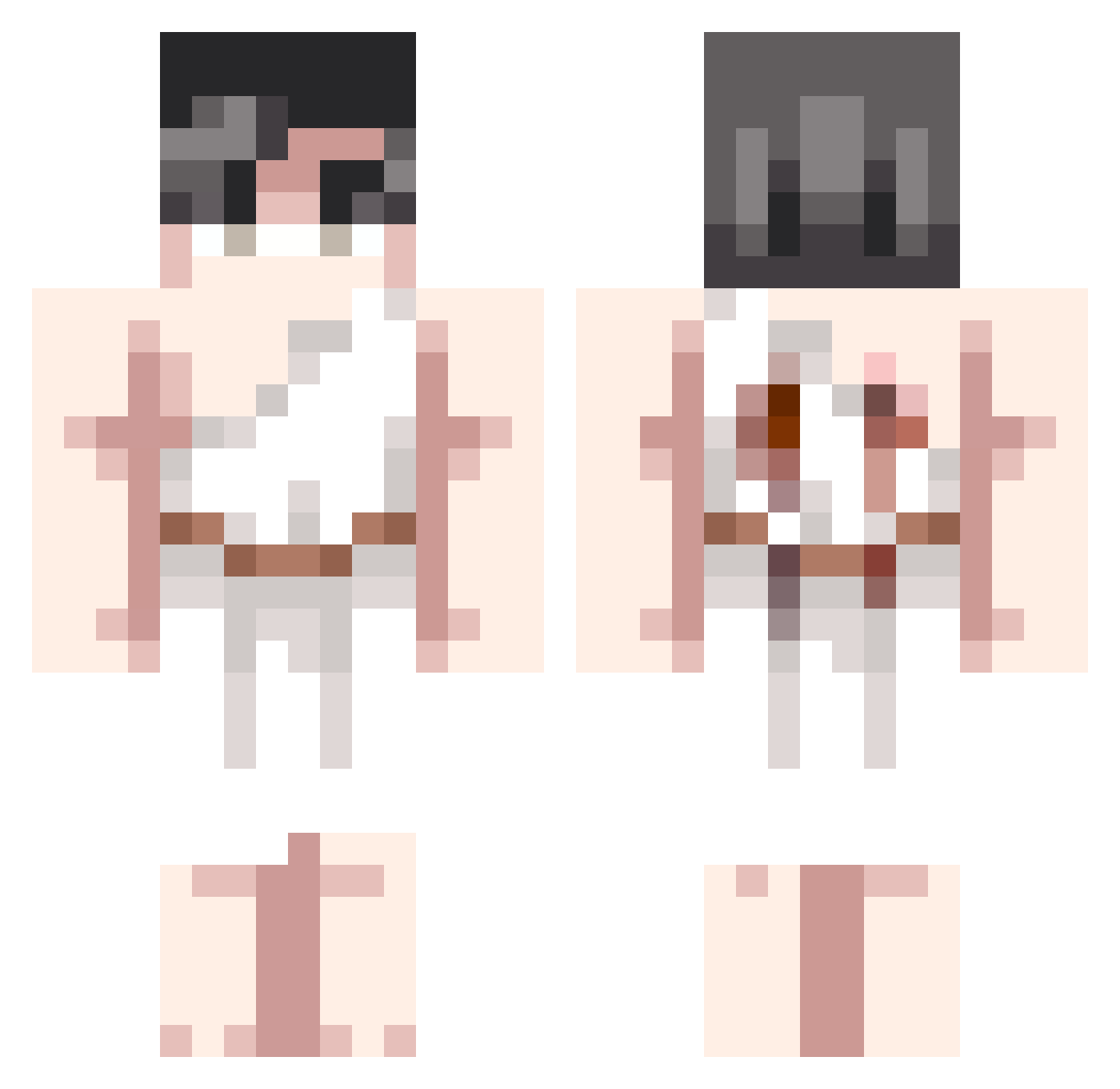 Port4 Minecraft skin, front and back view