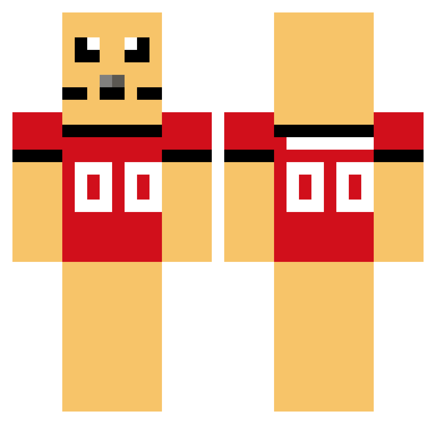 RBOBudderBall Minecraft skin, front and back view