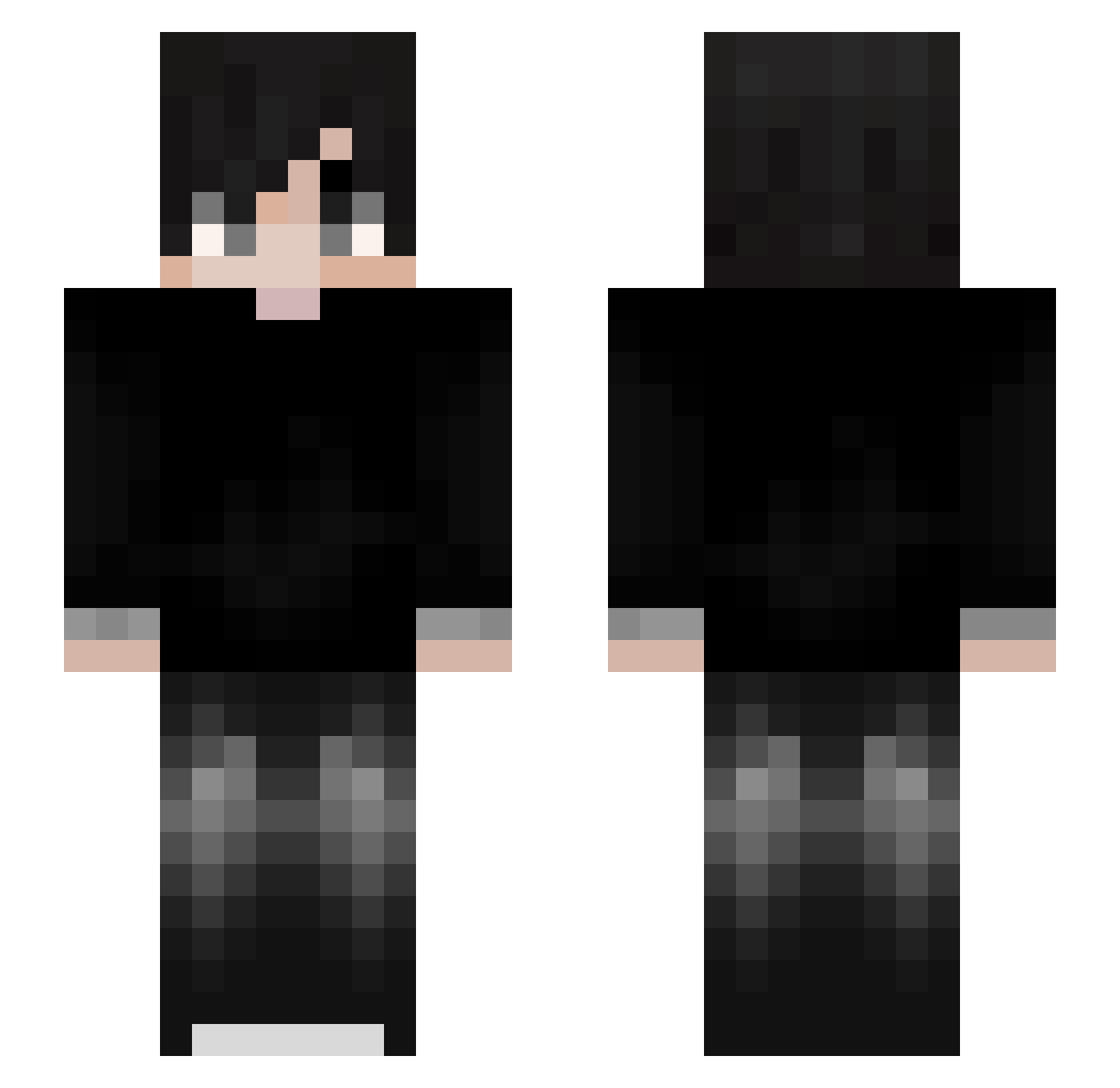RageRg Minecraft skin, front and back view