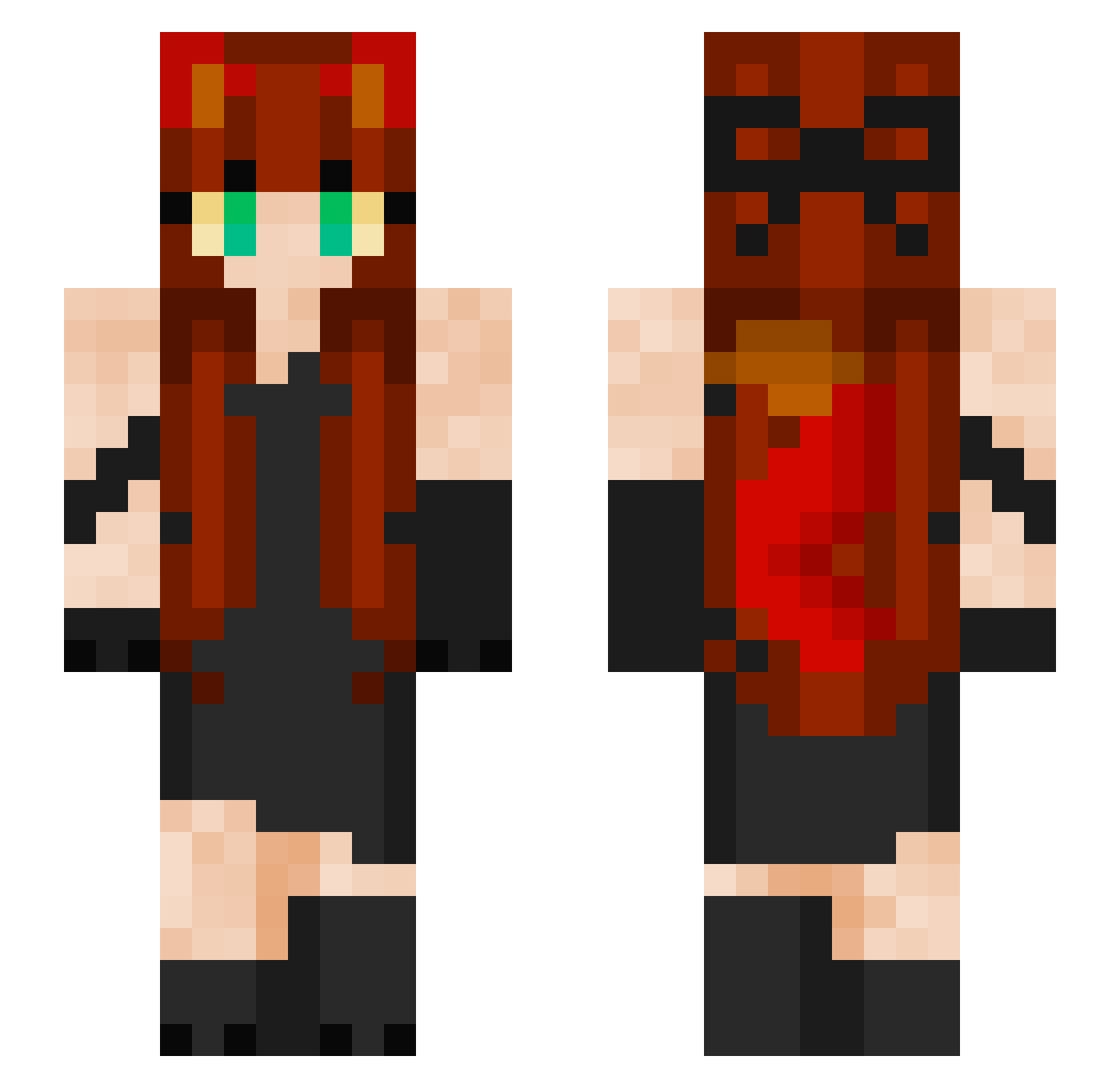 Cherry_SodaX Minecraft skin, front and back view