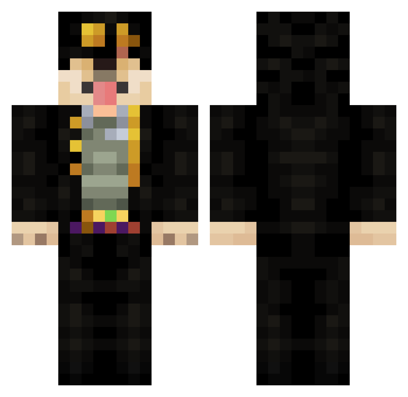 Rhinco49er Minecraft skin, front and back view