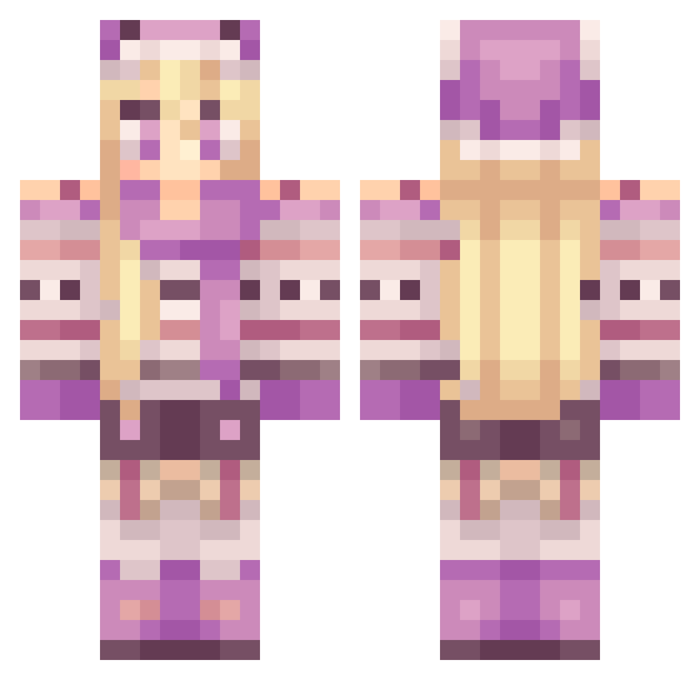 KandiDuck Minecraft skin, front and back view