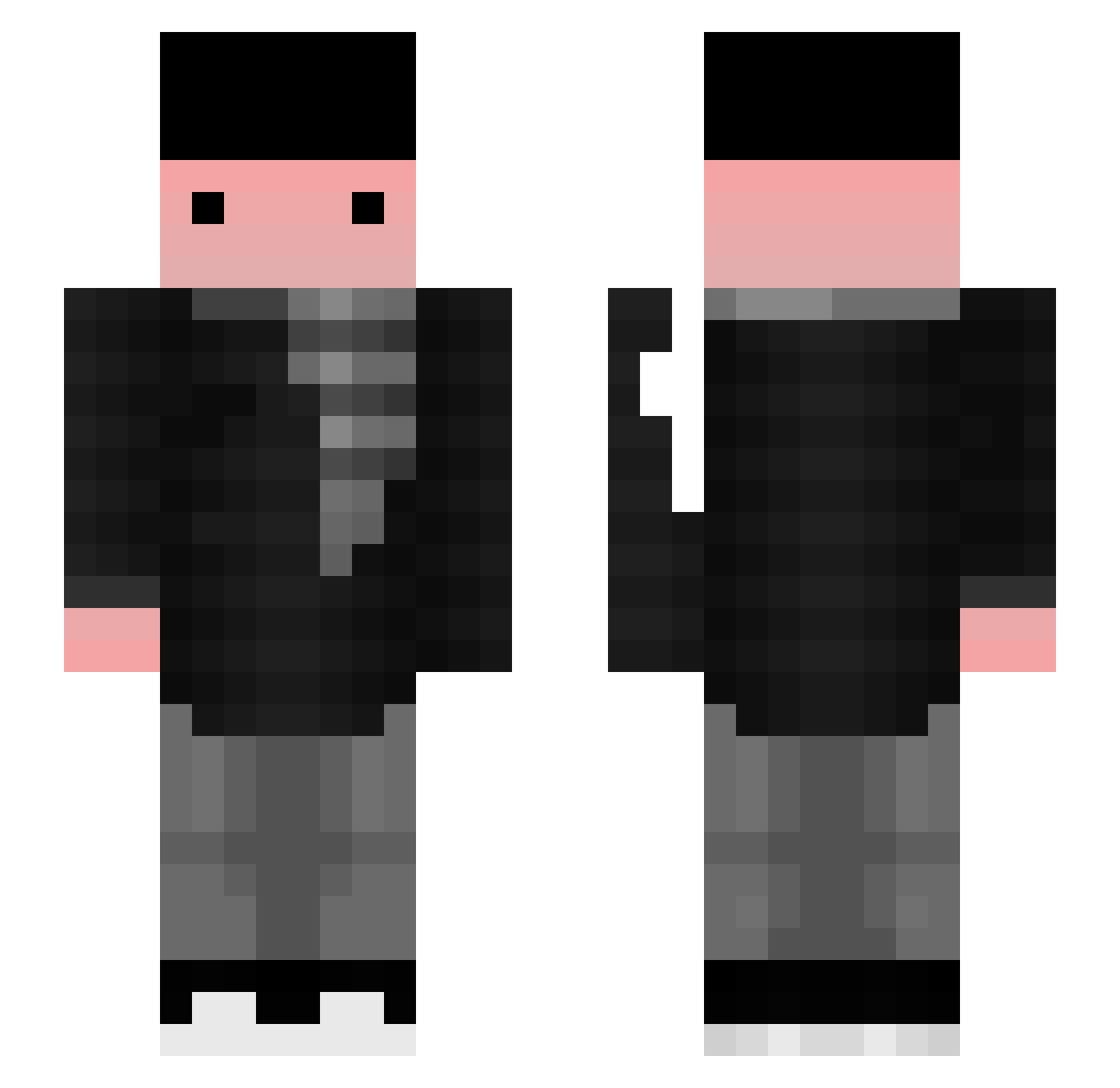 THFRRR Minecraft skin, front and back view