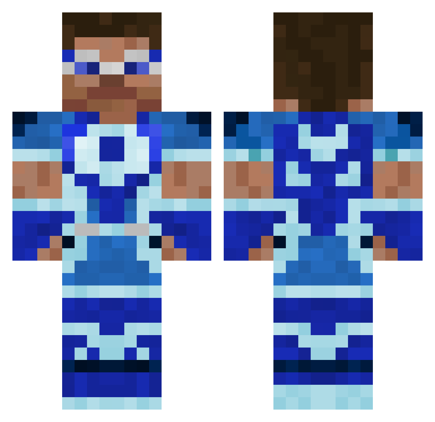 Algoman Minecraft skin, front and back view