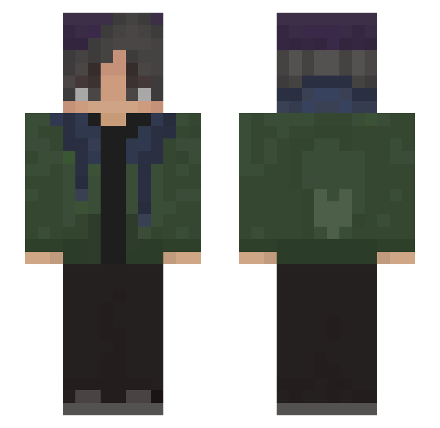 Remellive Minecraft skin, front and back view
