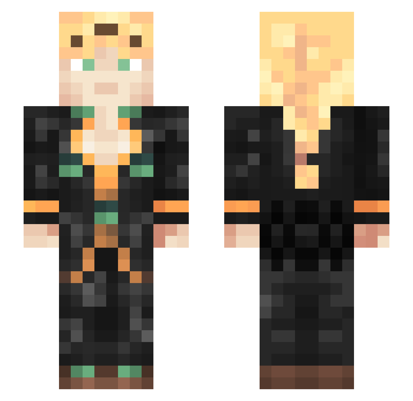 grebeci Minecraft skin, front and back view