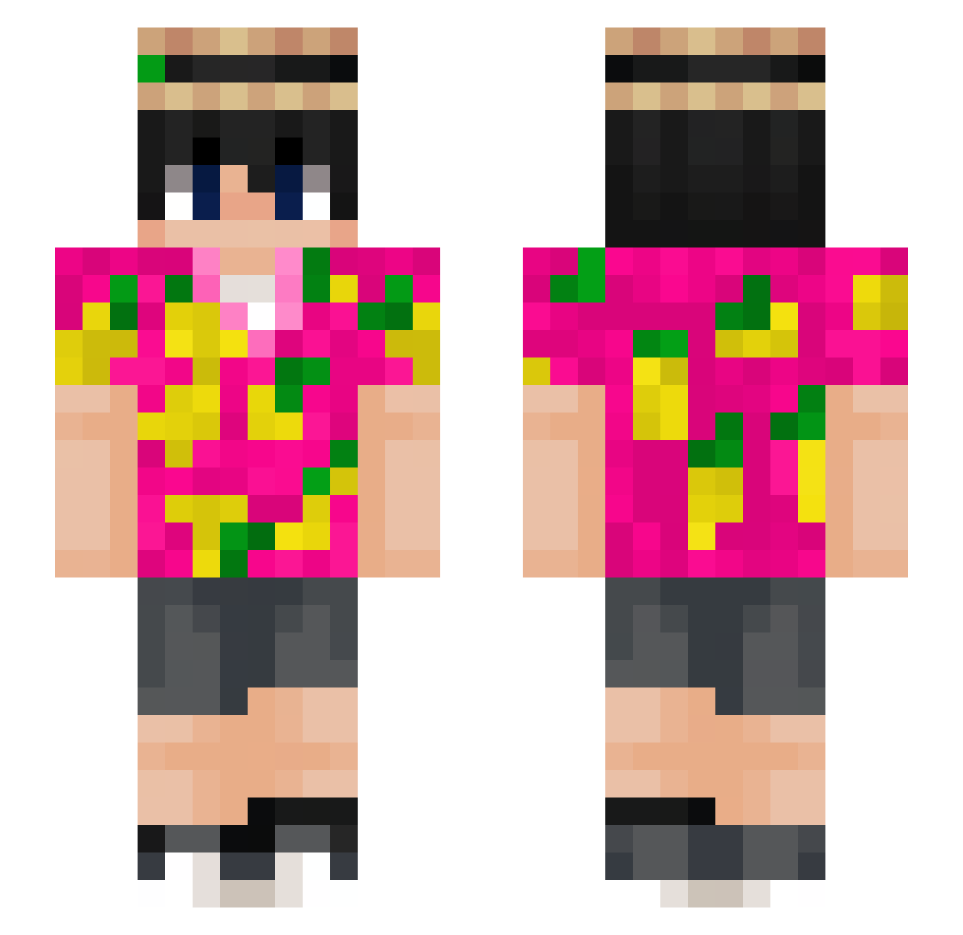 Dr_Pineapple69 Minecraft skin, front and back view