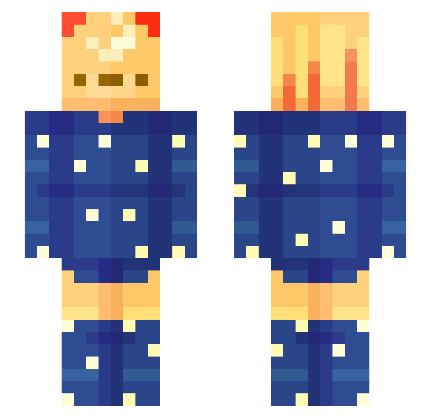 Oceans__ Minecraft skin, front and back view