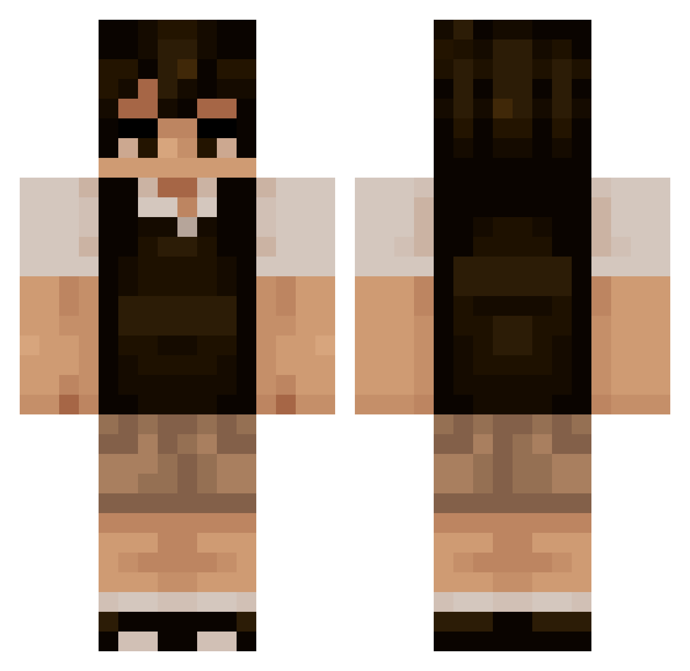 Celliy Minecraft skin, front and back view