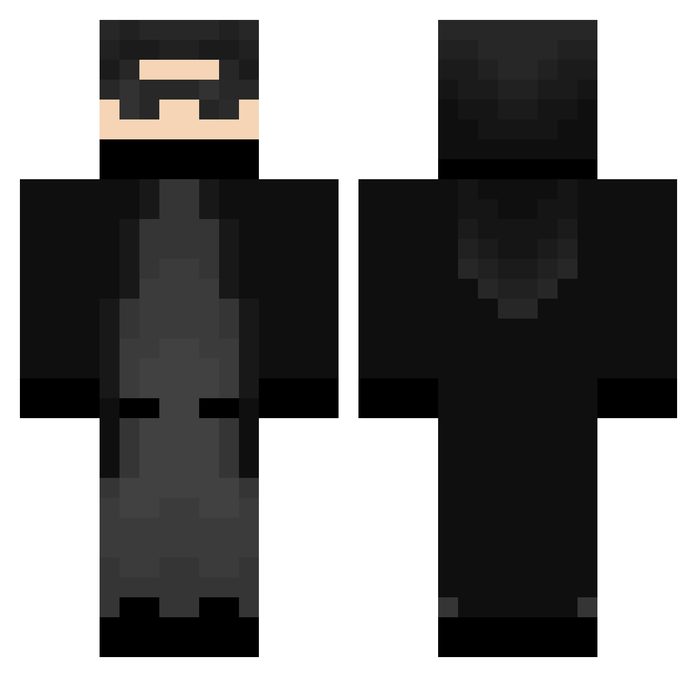 PiitchyB Minecraft skin, front and back view