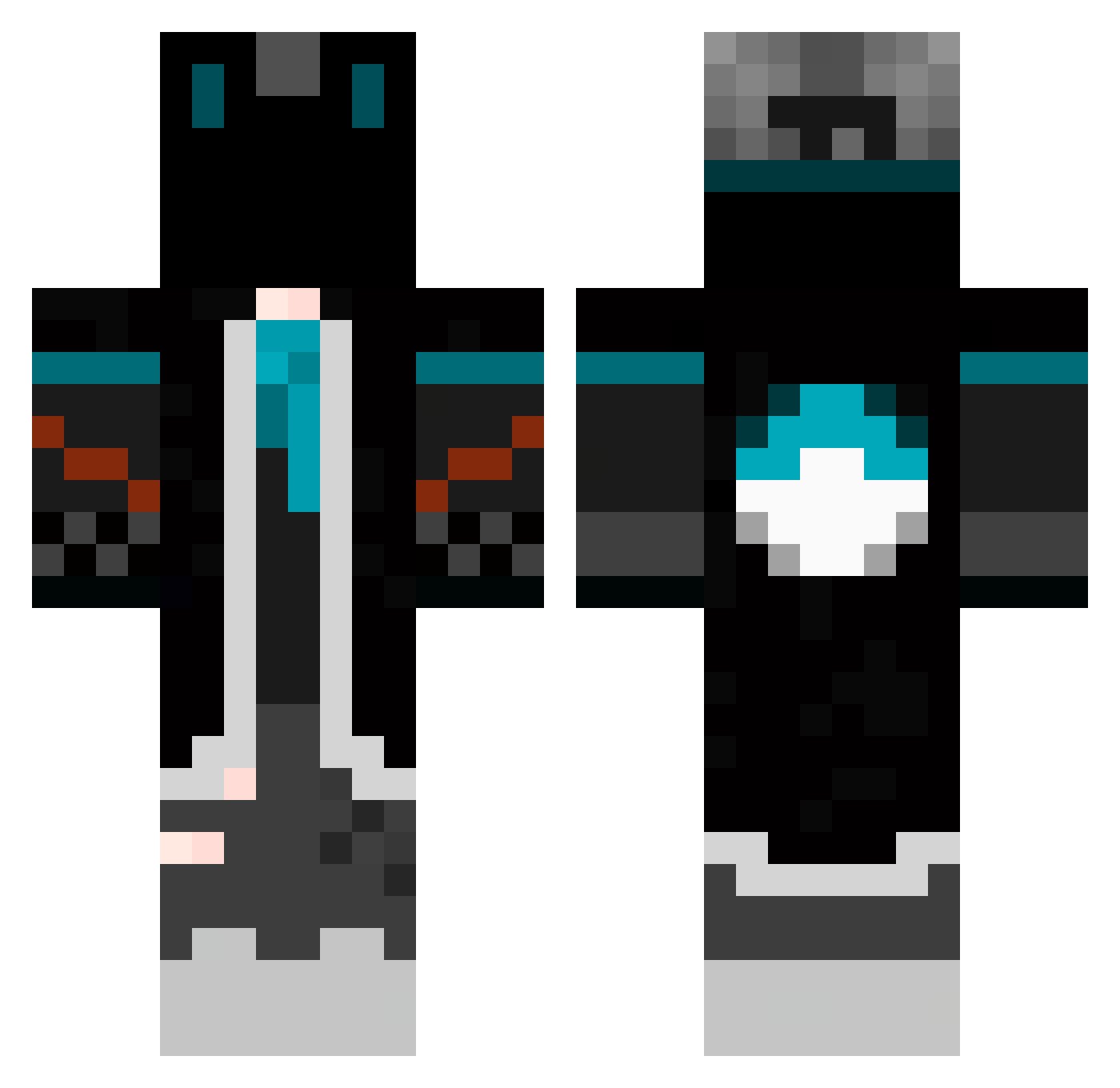 LiThAp Minecraft skin, front and back view
