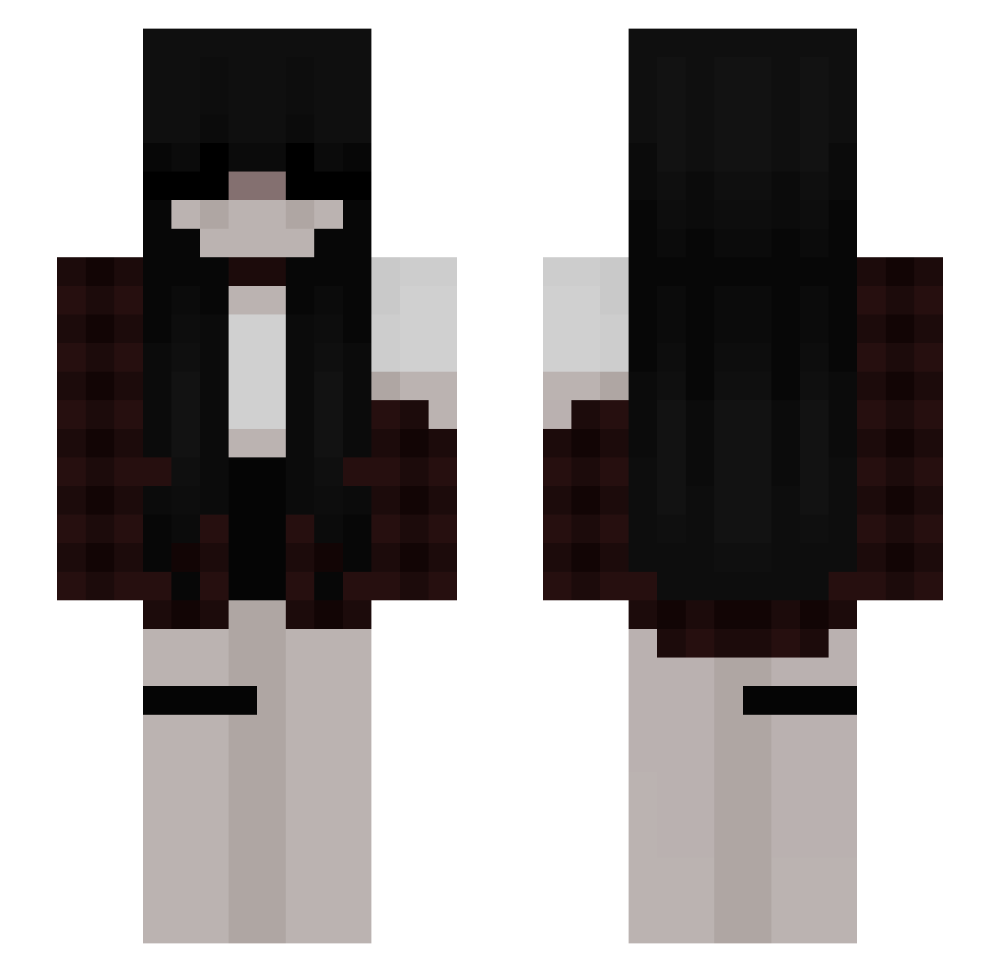 Round0 Minecraft skin, front and back view