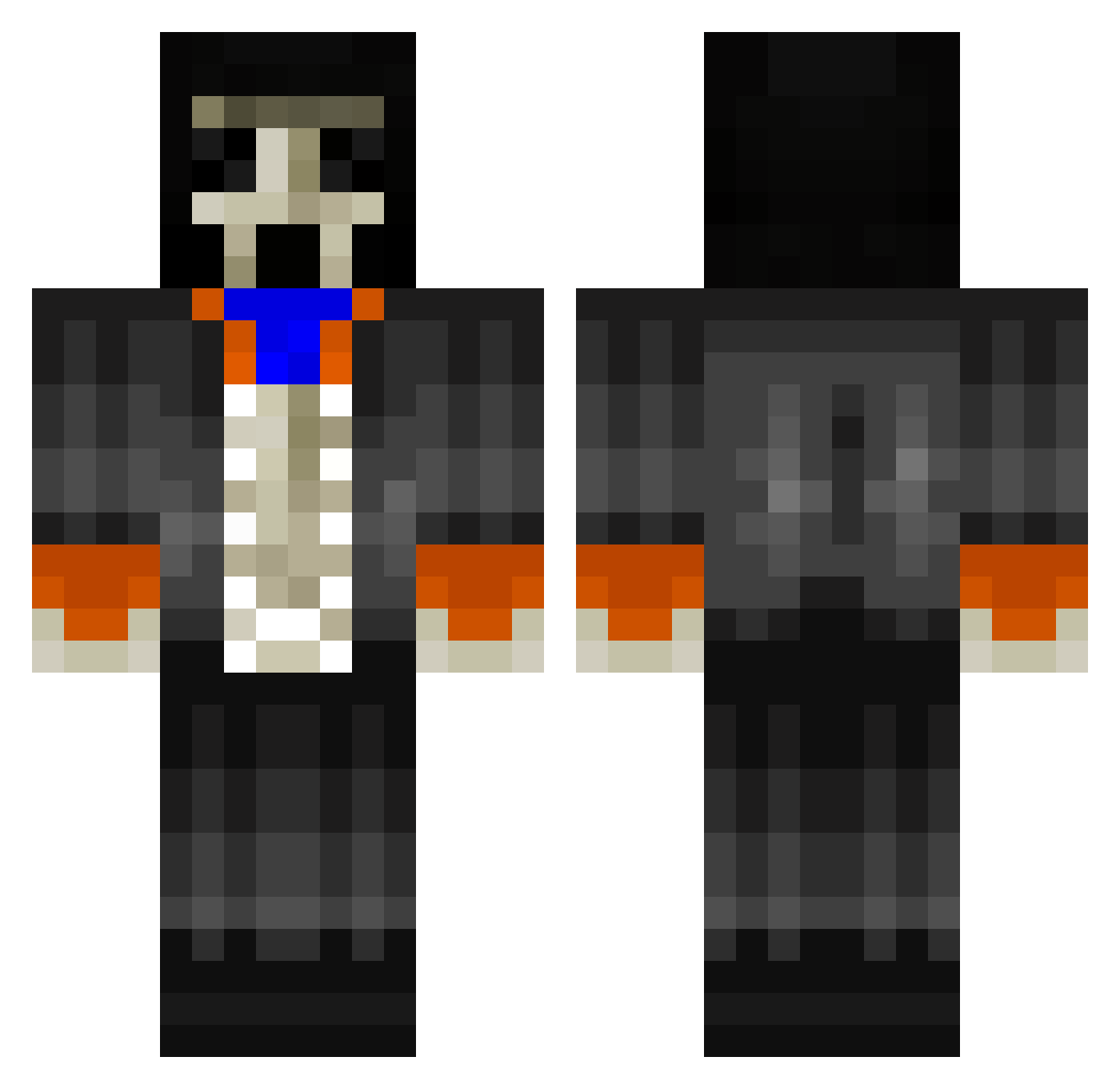 WeeZiiiX Minecraft skin, front and back view