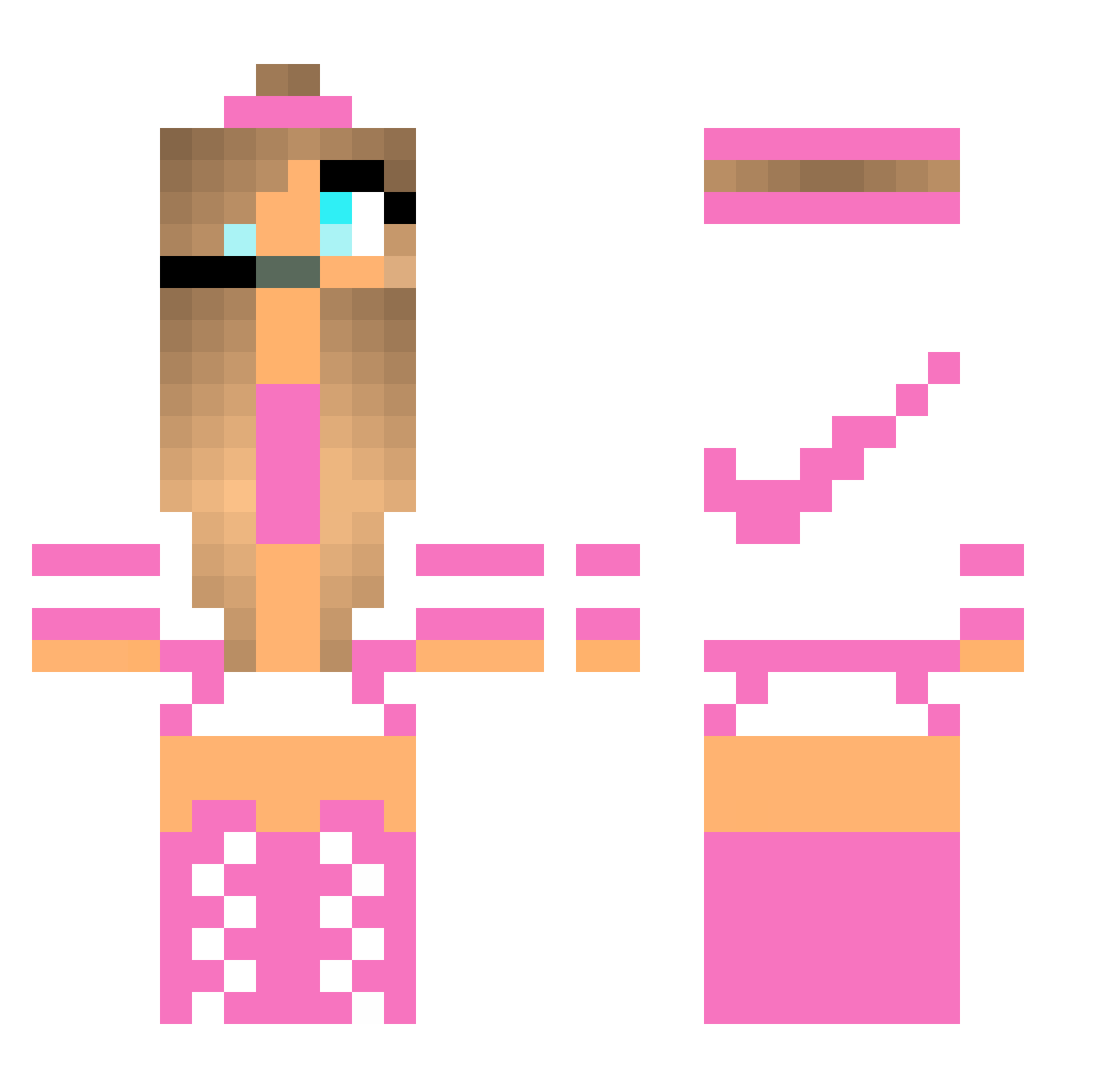 Passion4AnaL Minecraft skin, front and back view