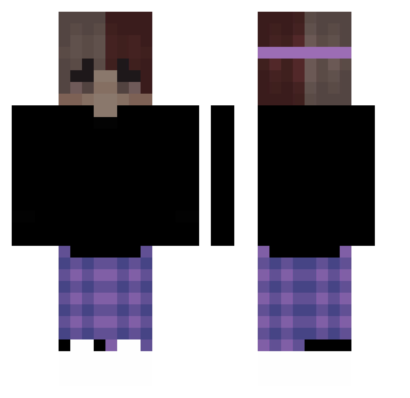 sharinganMC Minecraft skin, front and back view