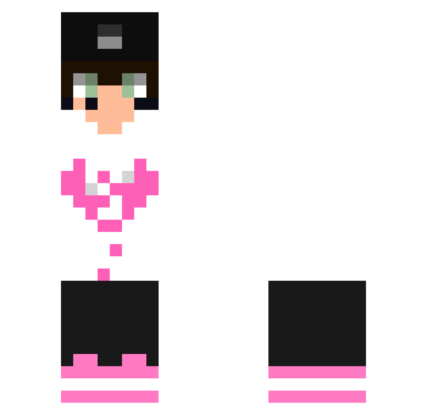 TrixxJuegaJuegos Minecraft skin, front and back view