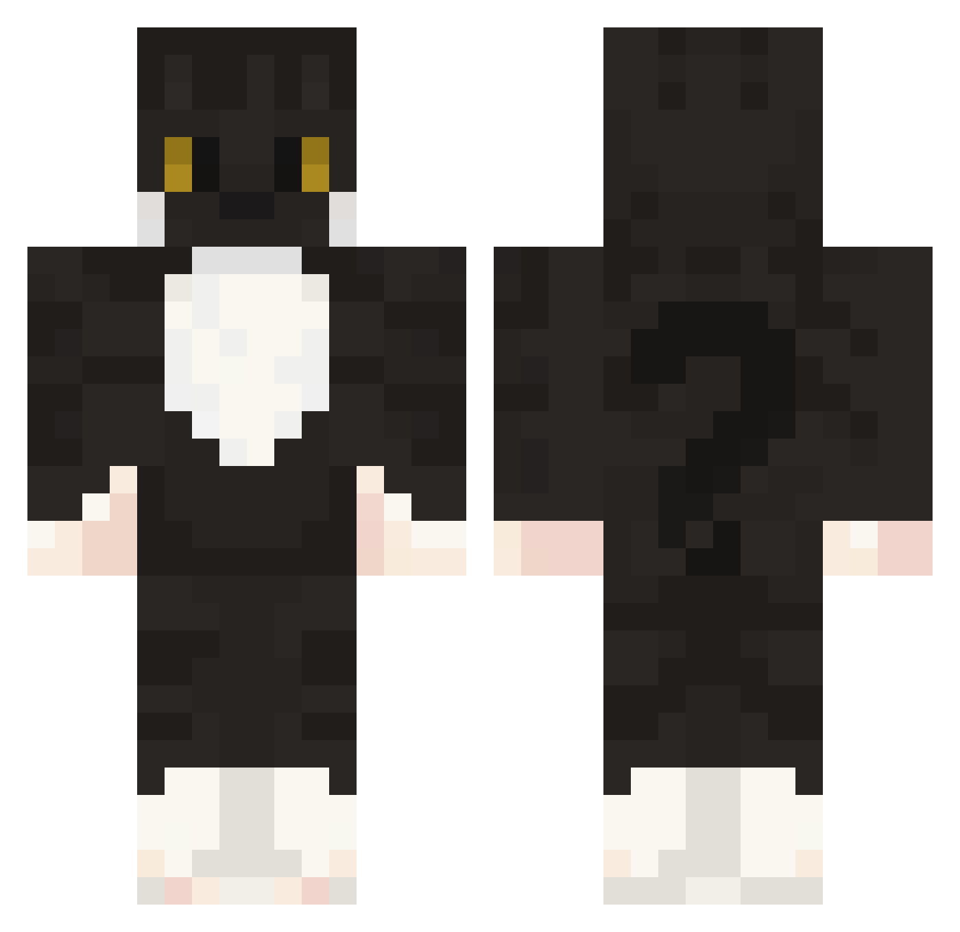 Queen_Wafel Minecraft skin, front and back view