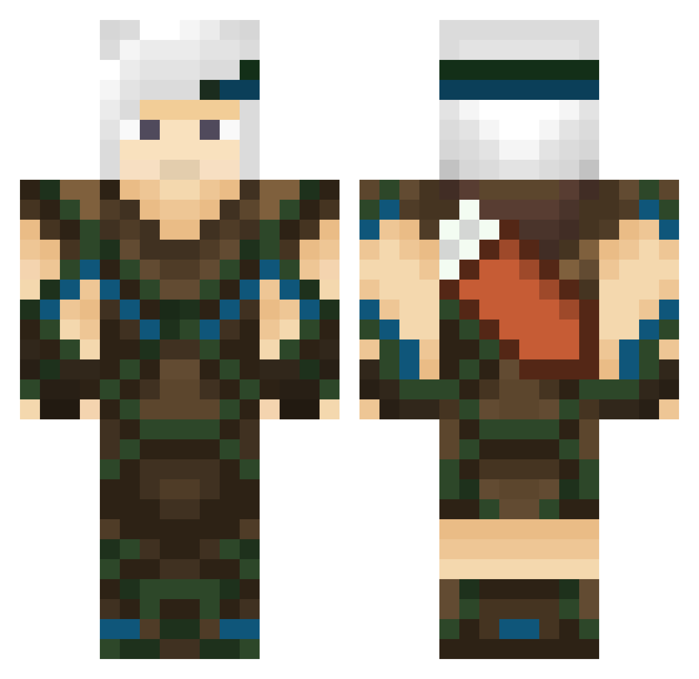 Quail Minecraft skin, front and back view