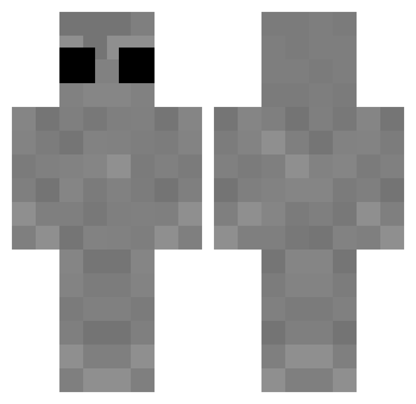 sierrp Minecraft skin, front and back view