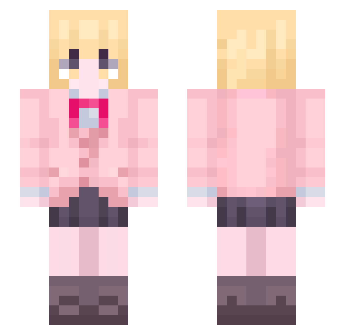 yuHow1129 Minecraft skin, front and back view