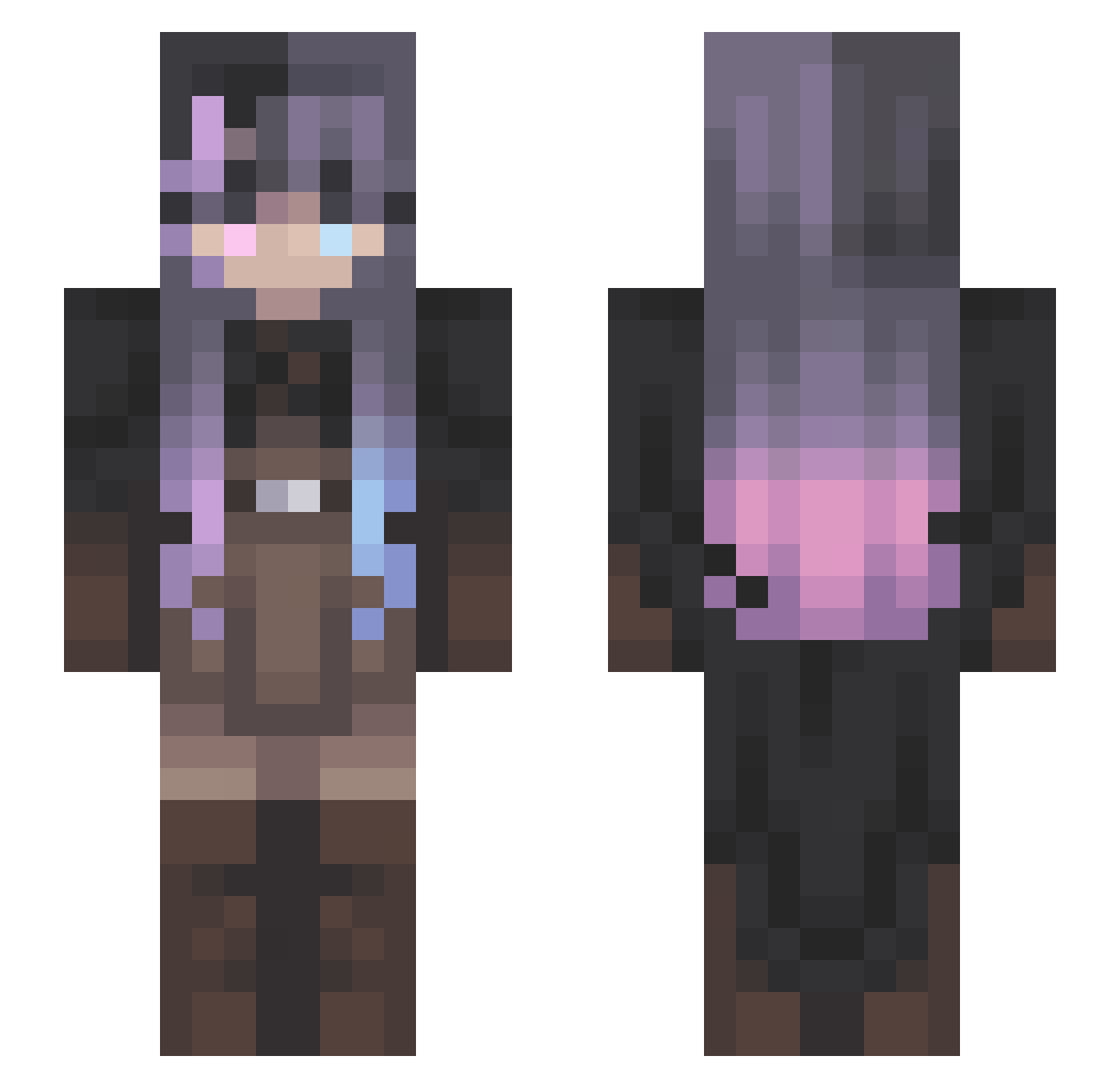 sandid Minecraft skin, front and back view