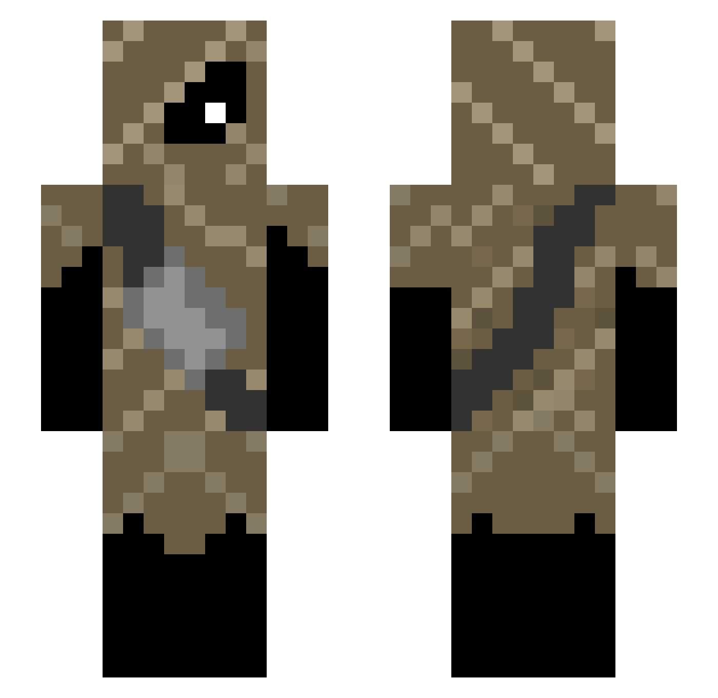 alchemic Minecraft skin, front and back view