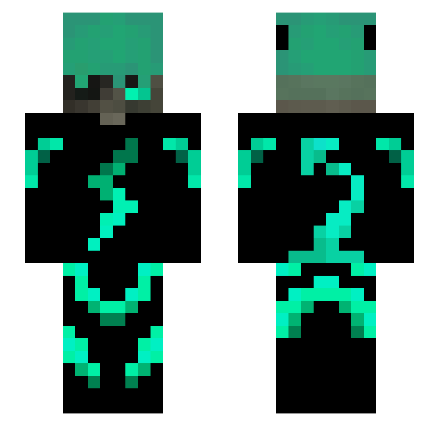 Witchouse40k Minecraft skin, front and back view
