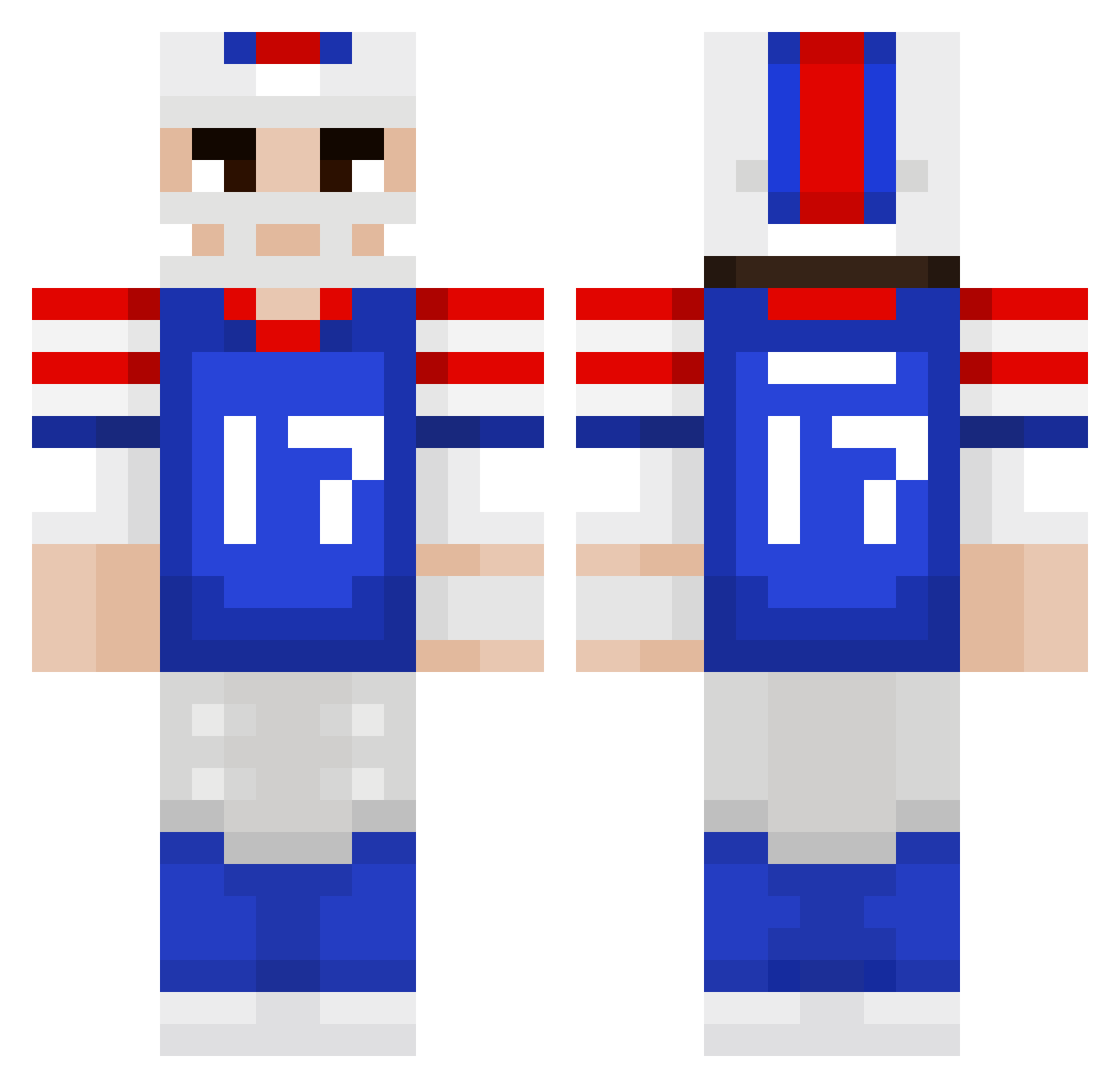 Unit1 Minecraft skin, front and back view