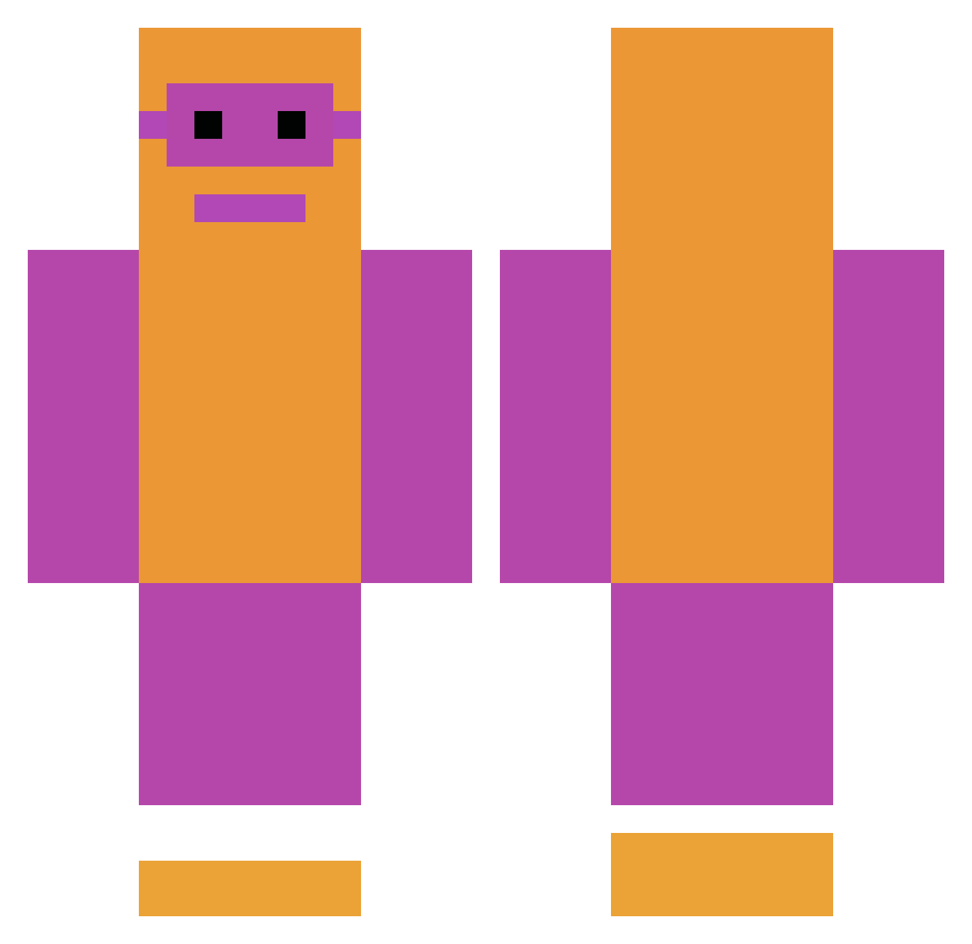 YugoRyu Minecraft skin, front and back view