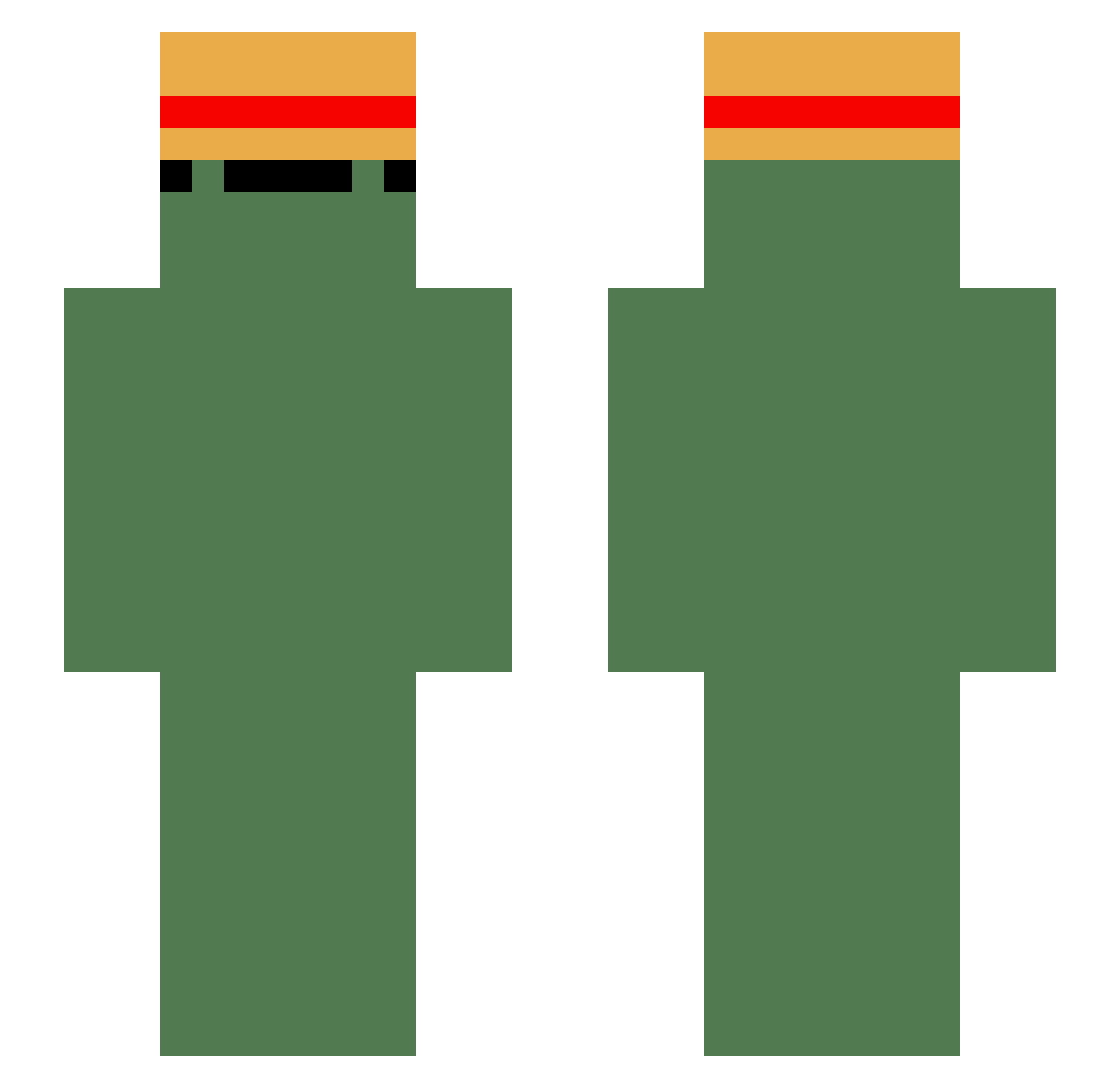 Zeleous Minecraft skin, front and back view