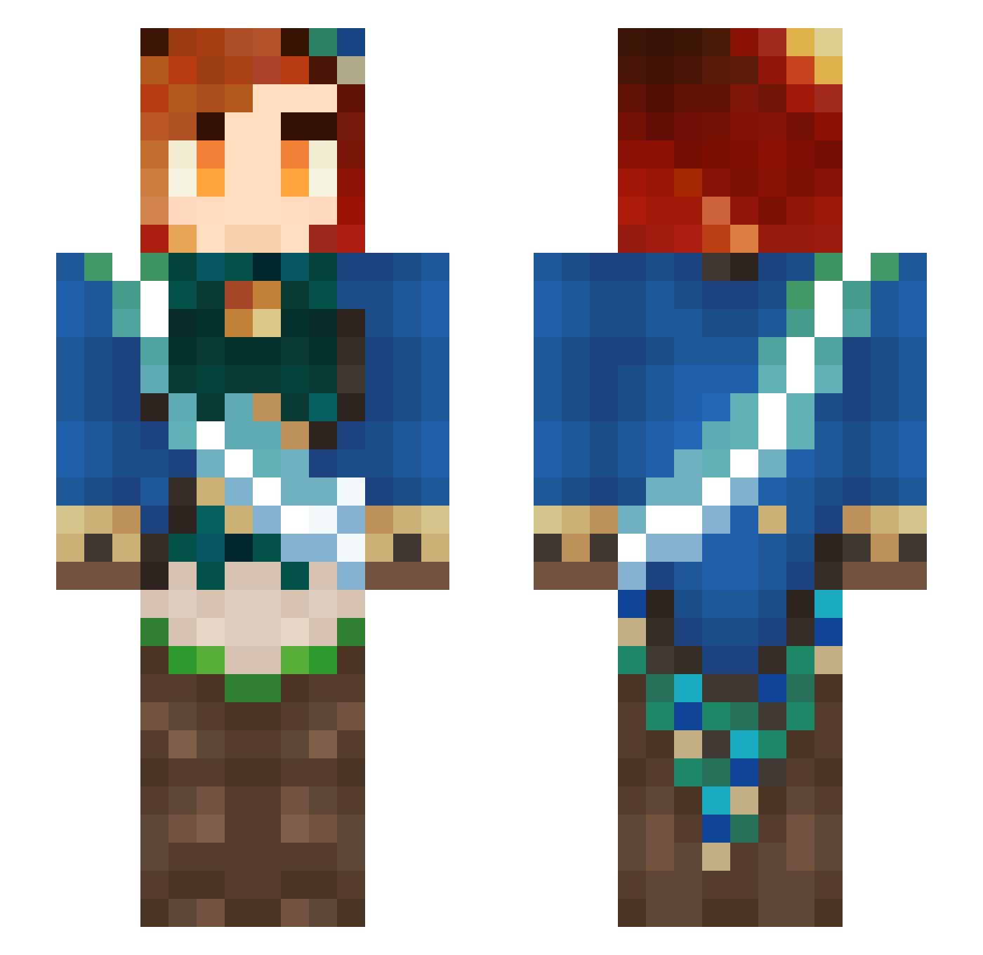 Scree1 Minecraft skin, front and back view