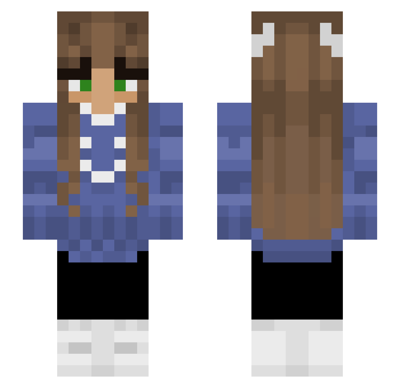 SeniorRelish Minecraft skin, front and back view