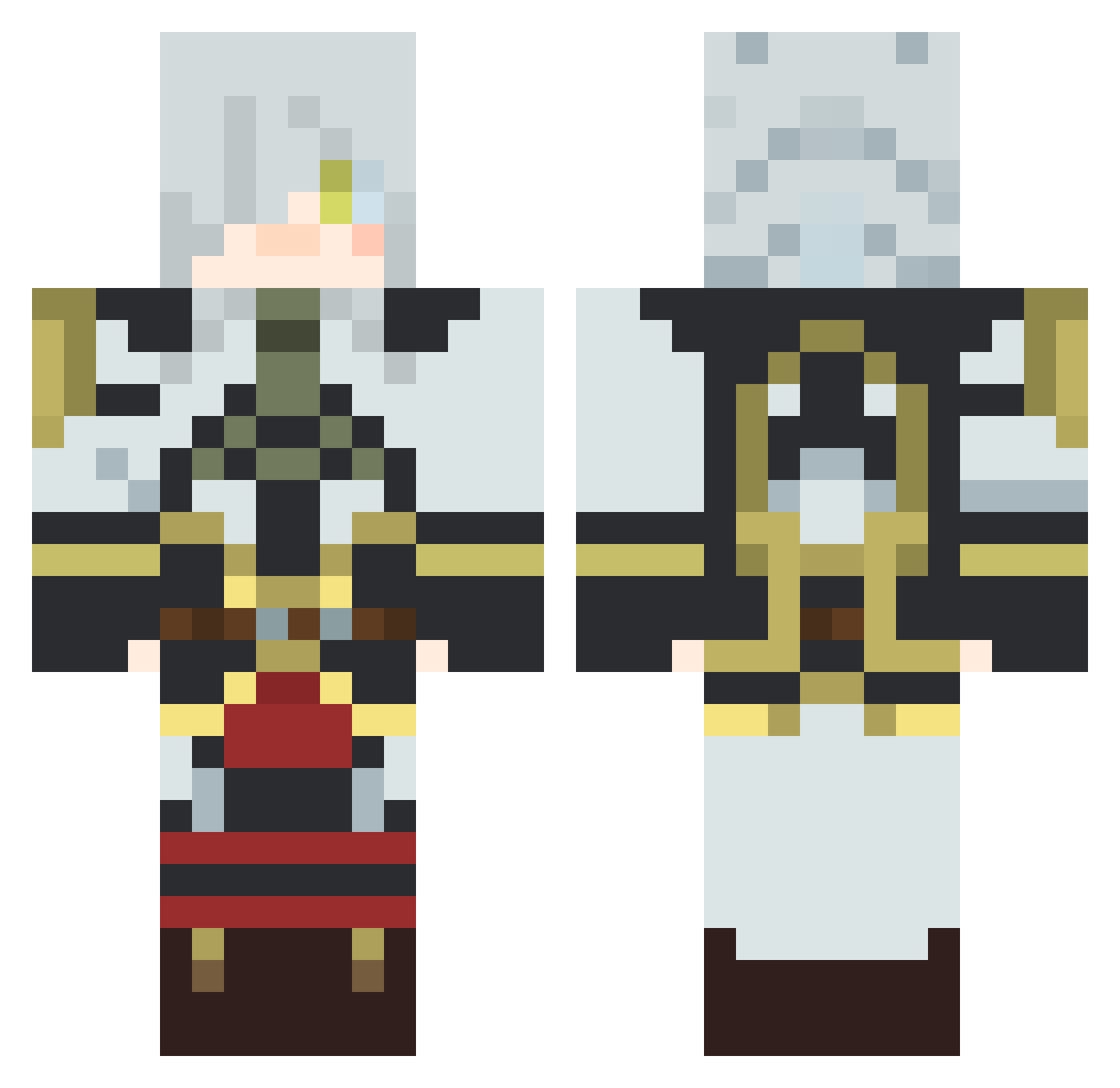 mosessal Minecraft skin, front and back view