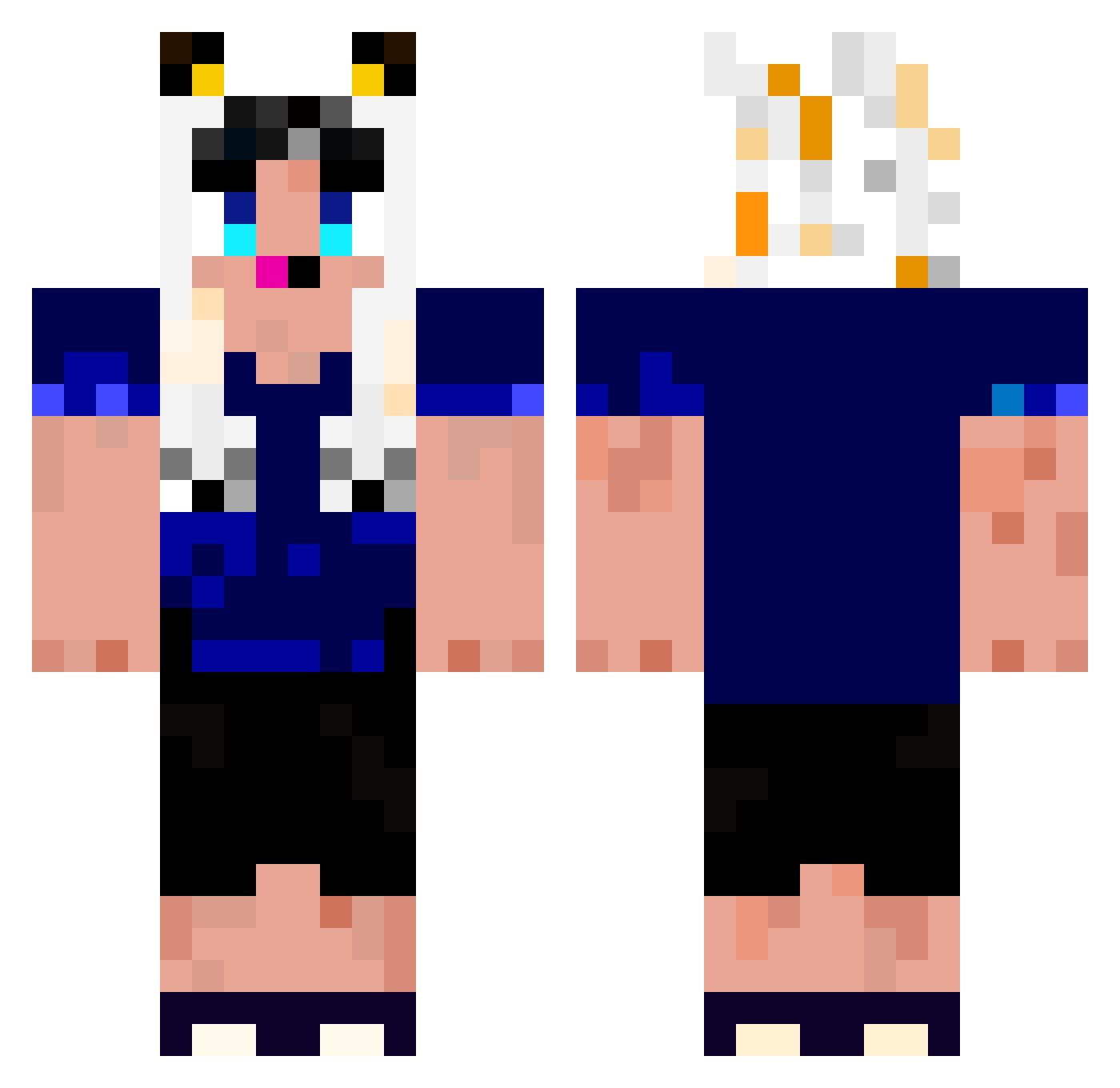 RhysRascal Minecraft skin, front and back view