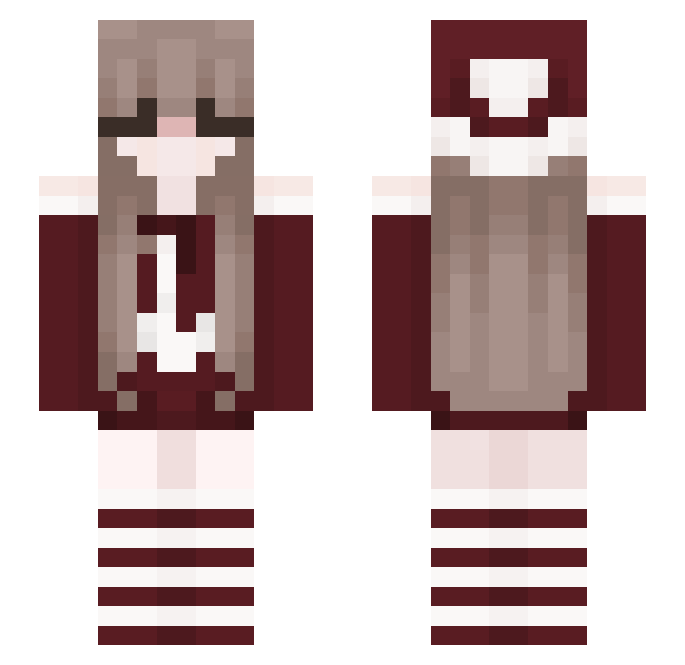 shiiruh Minecraft skin, front and back view