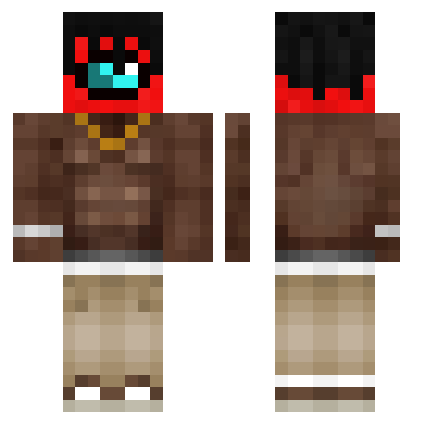 WalperDog Minecraft skin, front and back view