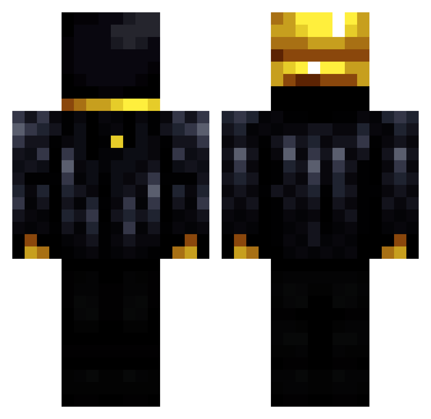 W170 Minecraft skin, front and back view