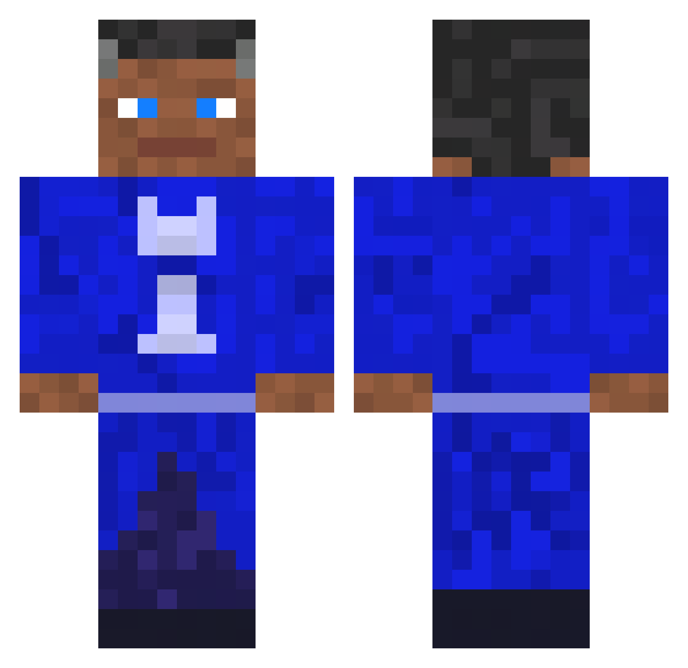 kompyterowiec Minecraft skin, front and back view