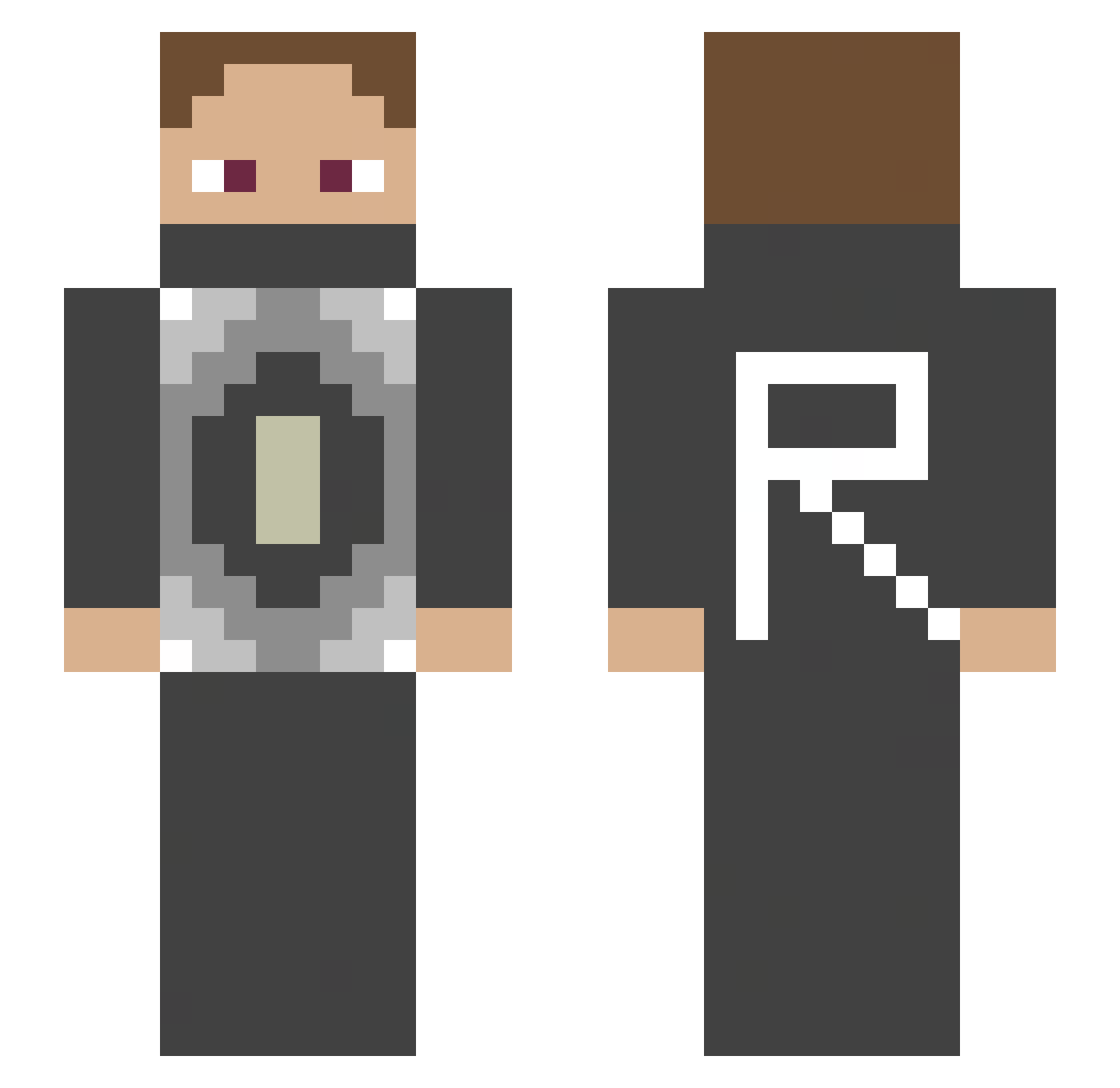 R0blosinho Minecraft skin, front and back view