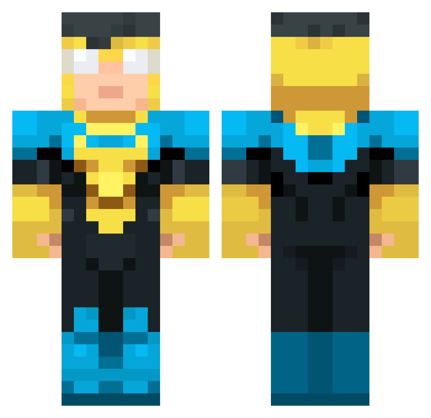 TheSpeedHedgehog Minecraft skin, front and back view