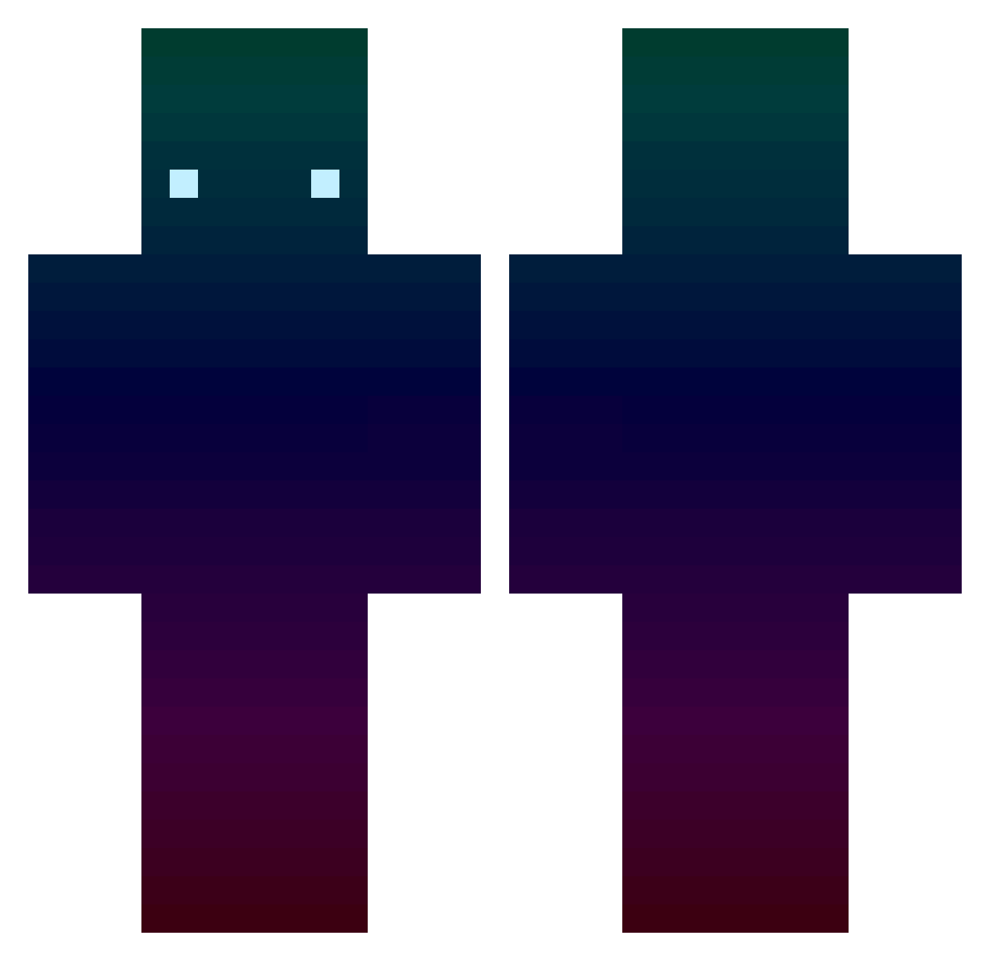 Zaiuth Minecraft skin, front and back view