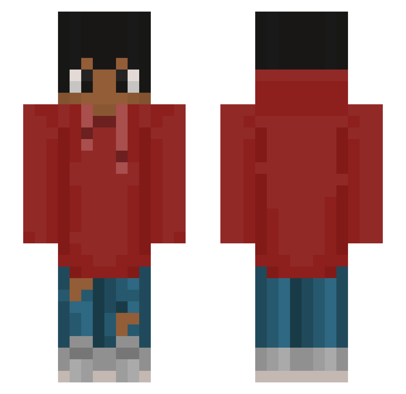 Squidigyman Minecraft skin, front and back view