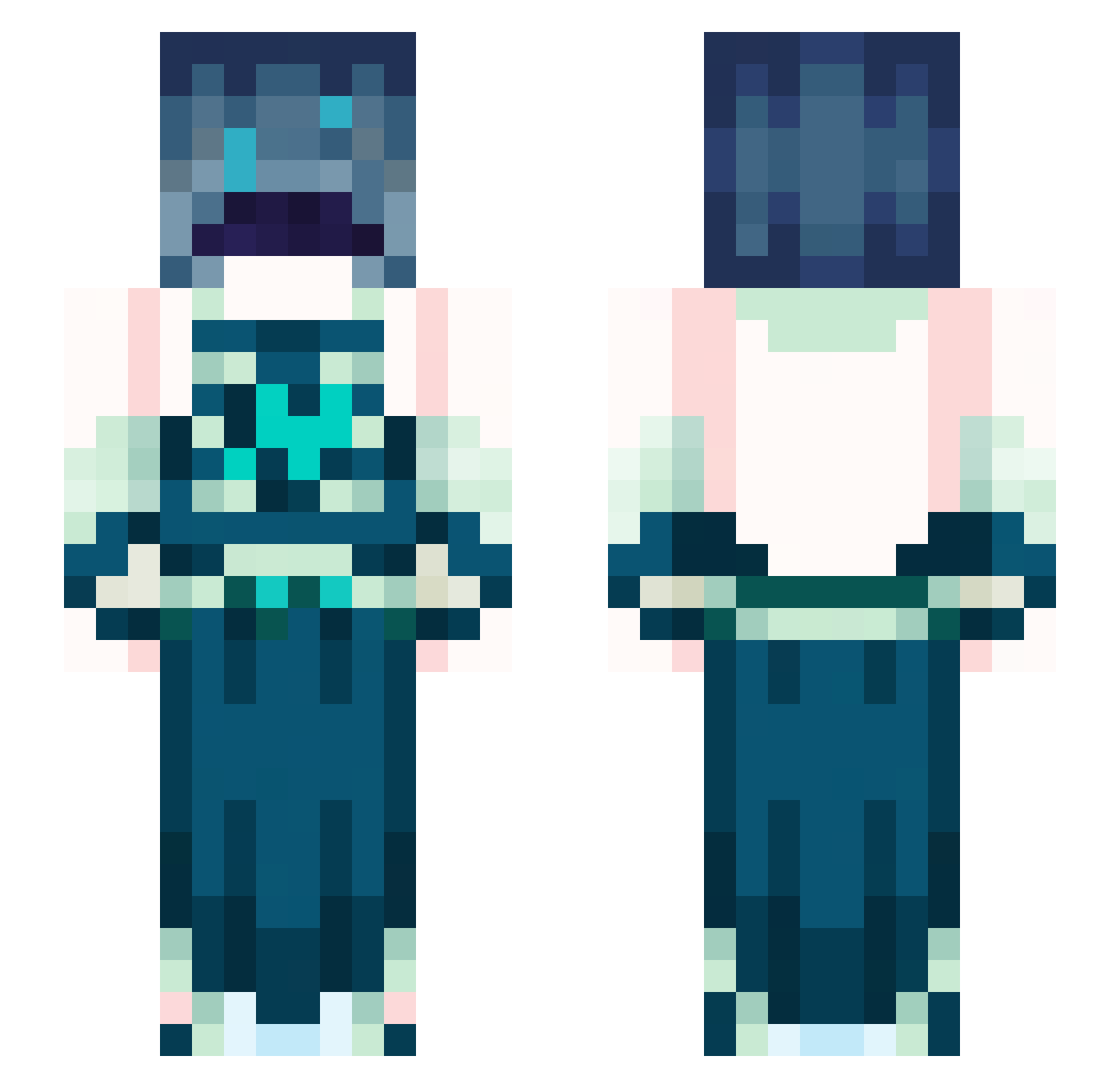 Matanac Minecraft skin, front and back view